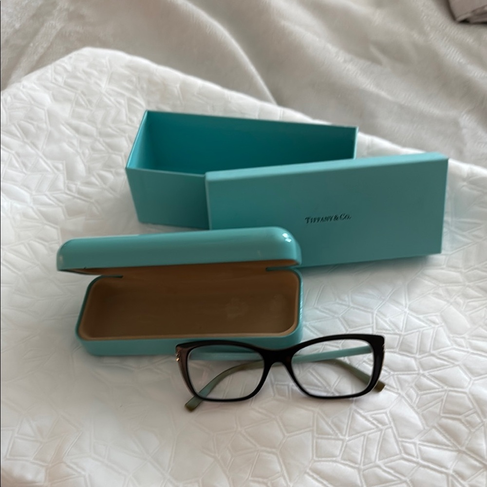 Tiffany & Co. Black Glasses with Blue Case - Picture 1 of 5